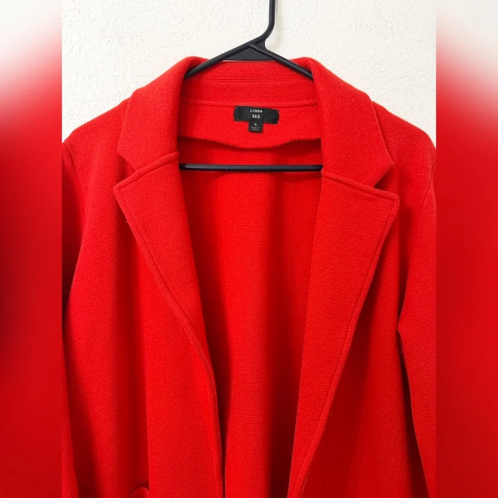 J. Crew 365 Red Sophie Open Front Sweater Blazer Cardigan - S